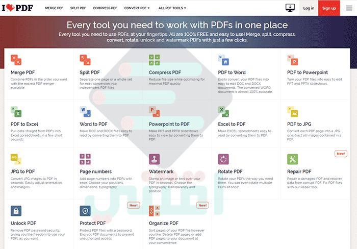 أفضل موقع لتحرير وتحويل ملفات PDF اون لاين مجاناً I Love PDF