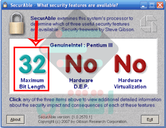 تحميل برنامج Securable لمعرفة هل المعالج يدعم 64 بت أم 32 بت بضغطة واحدة