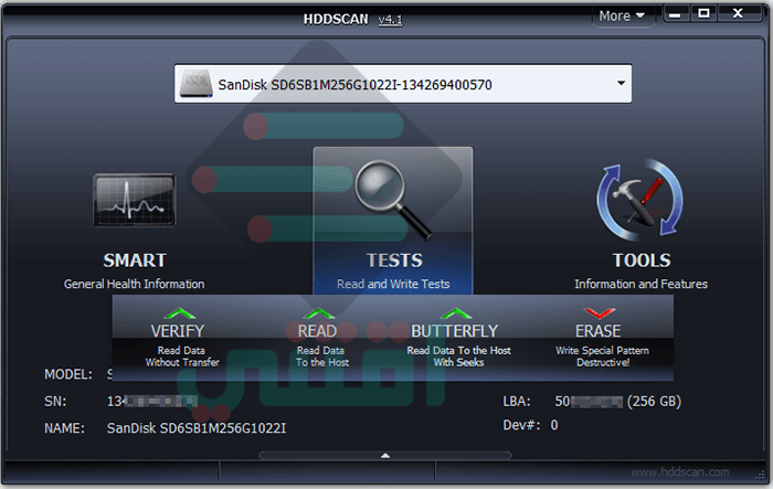 برنامج فحص الهارد ديسك ومعرفة حالته HDD Scan Portable