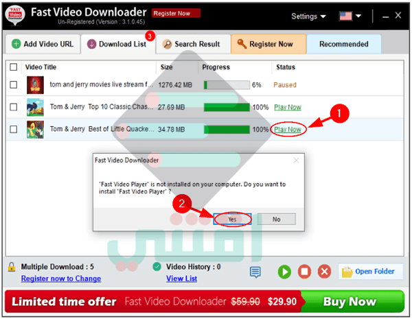 برنامج تحميل سريع للفيديو من أي موقع Fast Video Downloader