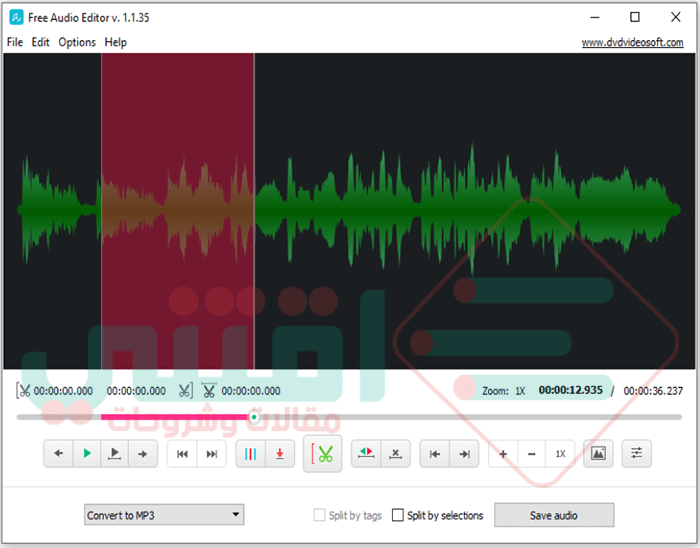 تحميل برنامج مونتاج الصوت للكمبيوتر مجانا DVDVideoSoft Free Audio Editor