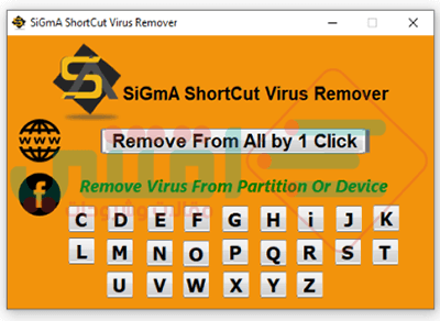 برنامج ازالة فيروس شورت كت Sigma Shortcut Virus Remover مجانا