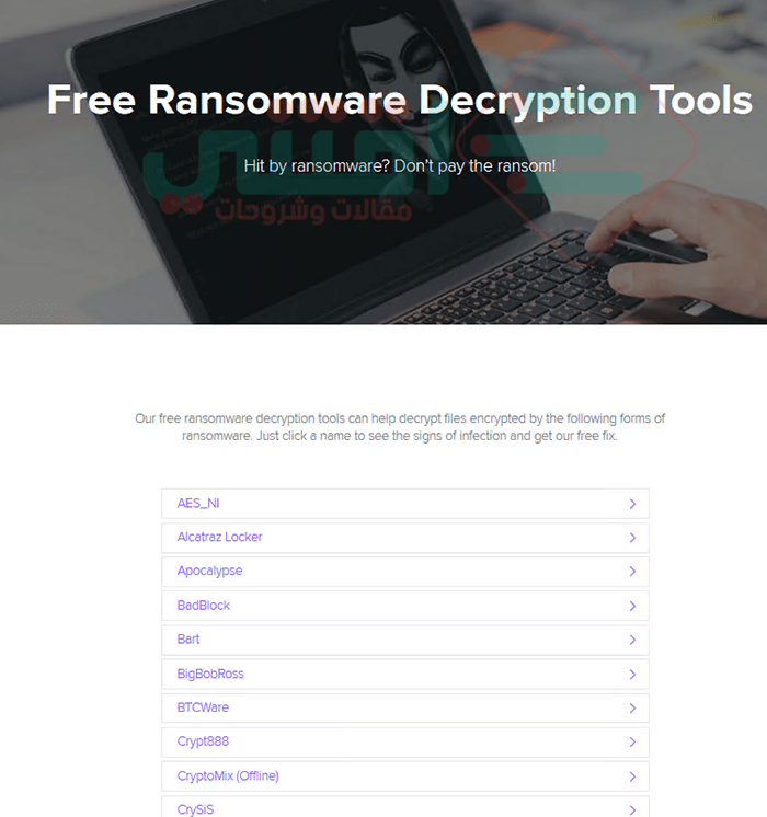 افضل أدوات الحماية من فيروس الفدية Best Anti-Ransomware Tools