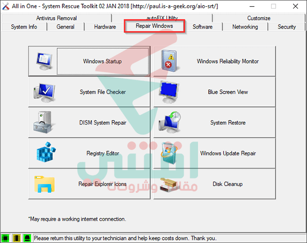 All in One System Rescue Toolkit Repair Windows